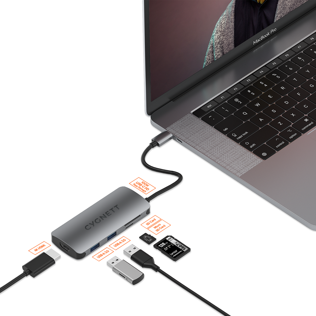 6-in-1 USB-C Hub (Single HDMI) – Cygnett