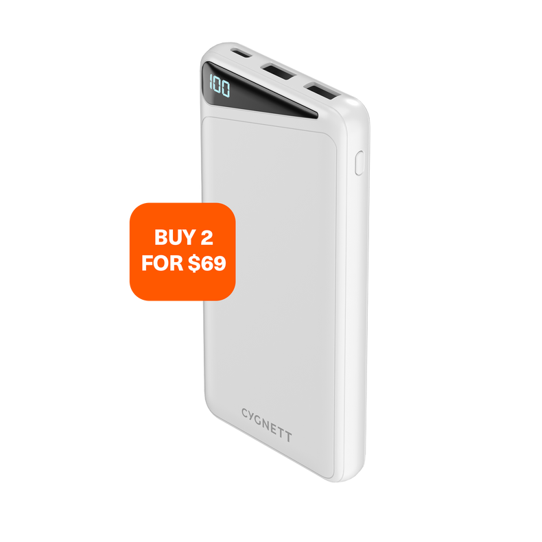 10,000 mAh Power Bank - White - Cygnett (AU)