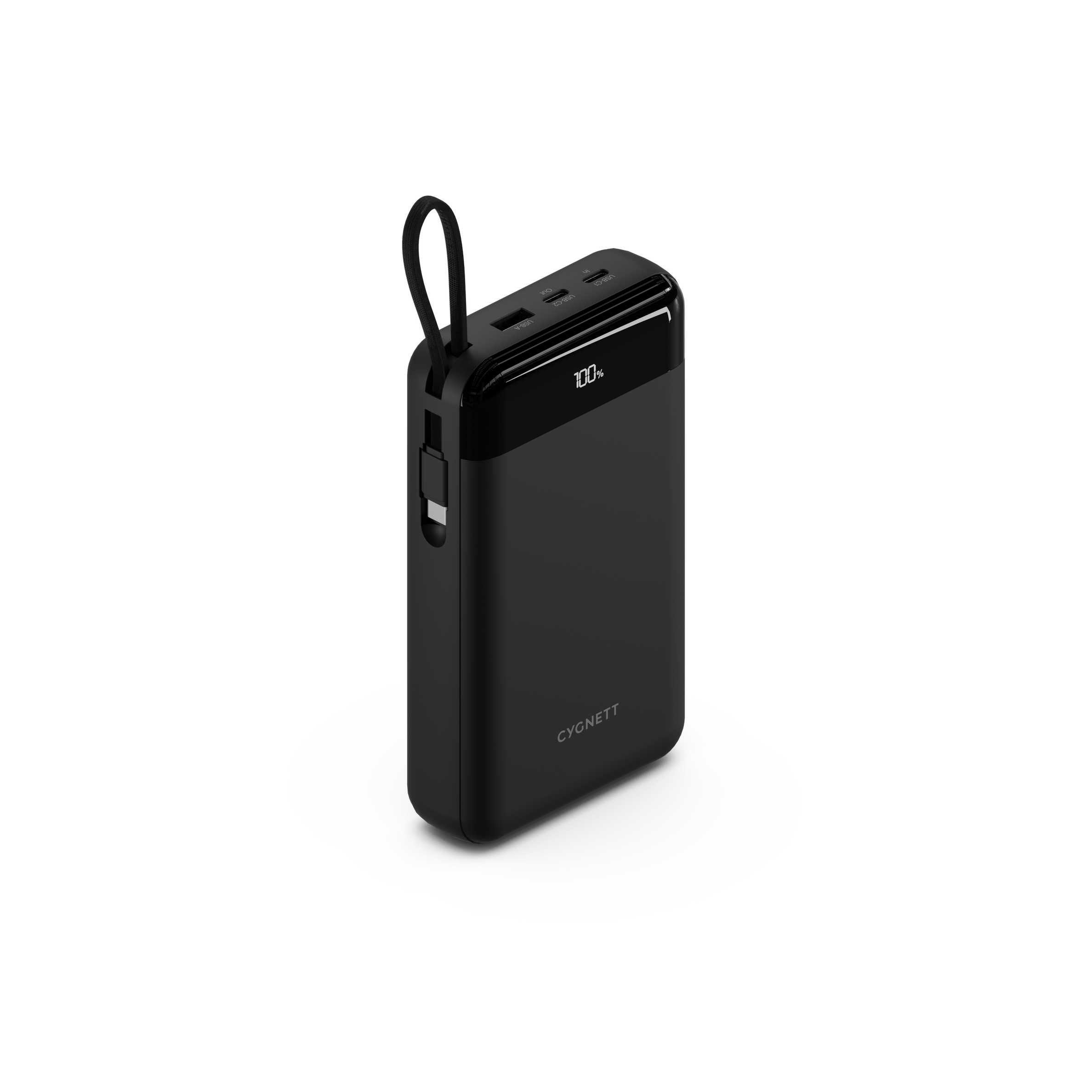 40,000mAh Power Bank with Integrated USB-C Cable - Black - Cygnett (AU)