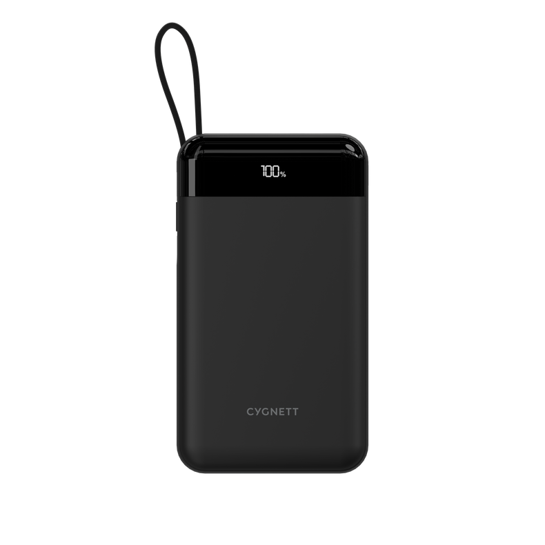 40,000mAh Power Bank with Integrated USB-C Cable - Black - Cygnett (AU)