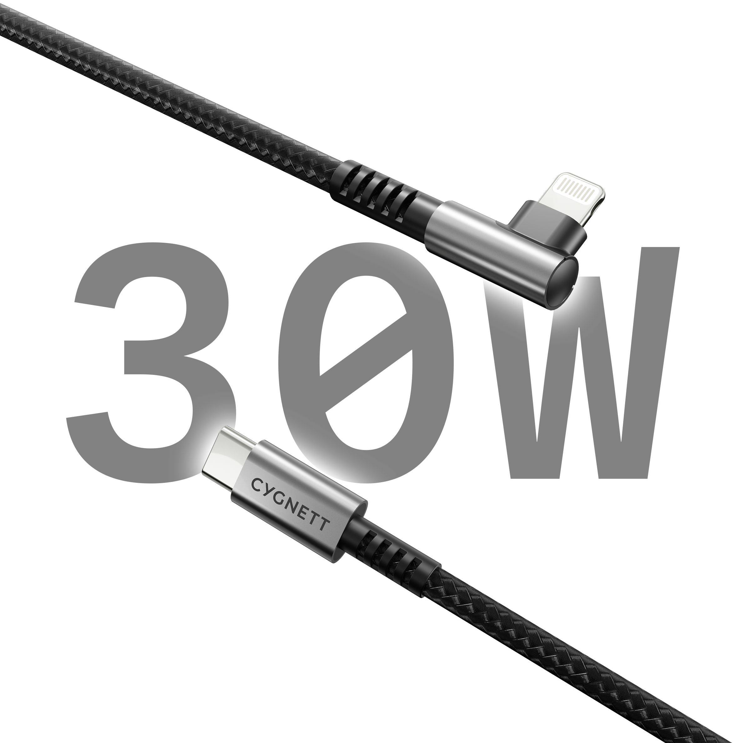 Right Angle Lightning to USB-C Cable - 1M - Cygnett (AU)