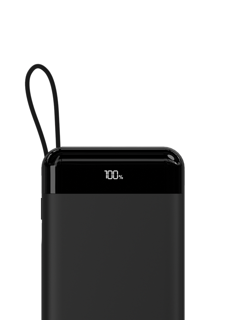 40,000mAh Power Bank with Integrated USB-C Cable - Black