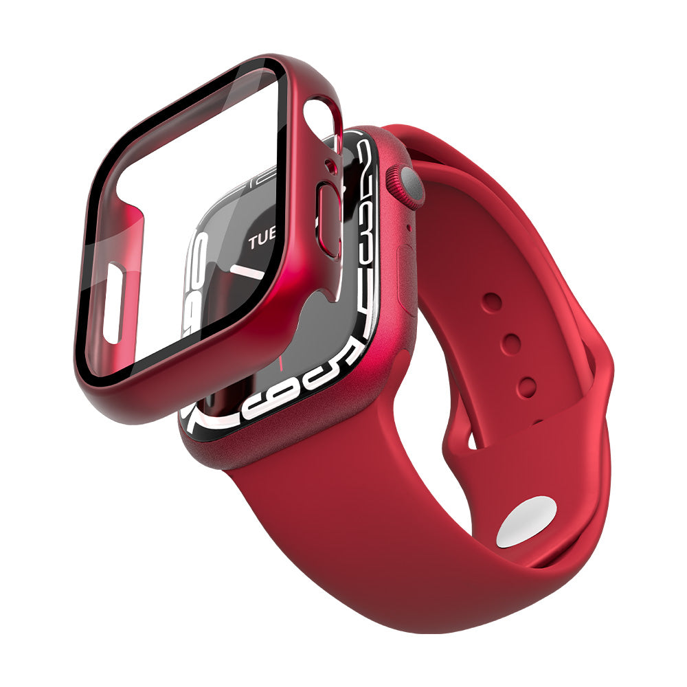 Apple Watch 7 Case with Glass Screen Protector 41mm Red Cygnett